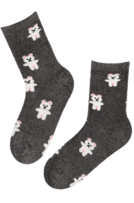 TOBIA brown soft socks with bears 