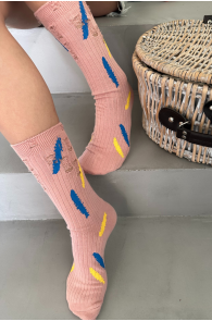 TREVISO light pink torn socks | Sokisahtel