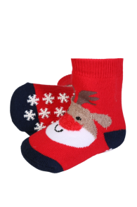 TRUDI red reindeer socks for babies | Sokisahtel