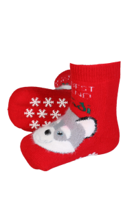 TRUDI red wolf socks for babies | Sokisahtel