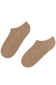 TUULI beige anti-slip low-cut wool socks | Sokisahtel