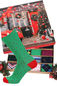 Advent calendar for STYLISH MEN with 24 pairs of suit socks | Sokisahtel
