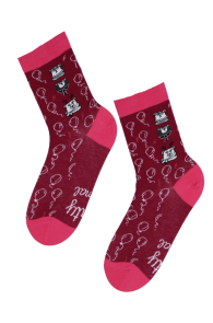 PARTY ANIMAL dark pink cotton socks | Sokisahtel