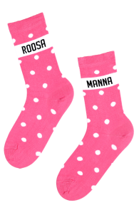 ROOSAMANNA pink cotton socks | Sokisahtel