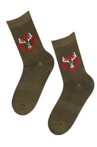 HENDRIK cotton socks with an elk | Sokisahtel