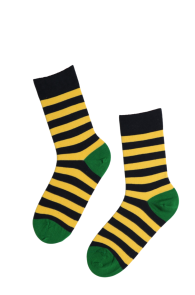 Хлопковые носки с полосатым узором черно-желтого цвета для мужчин и женщин JOEL | Sokisahtel