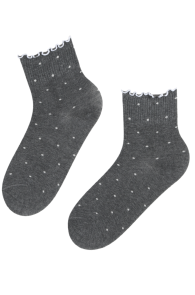 URME dark grey cotton socks with dots | Sokisahtel