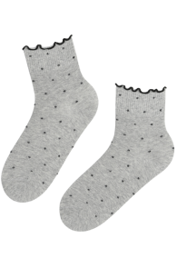 URME light gray cotton socks with dots | Sokisahtel