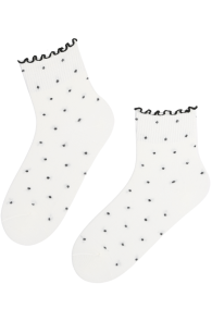 URME white cotton socks with dots | Sokisahtel