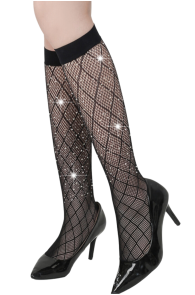 VALERIE knee-highs with rhinestones | Sokisahtel