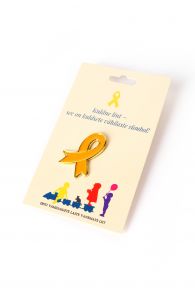 Нагрудный значок в виде золотой ленты в поддержку Союза Родителей Чьи Дети Больны Онкологией KULDNE LINT | Sokisahtel