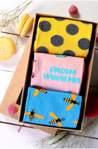 Подарочный набор из 3 пар тёплых и уютных хлопковых носков ко Дню Матери NONNA | Sokisahtel