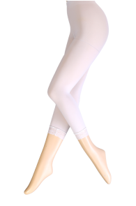 VANDA white leggings with a lace edge | Sokisahtel