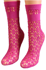 Тонкие сетчатые носки розового цвета VANYA от Sarah Borghi | Sokisahtel
