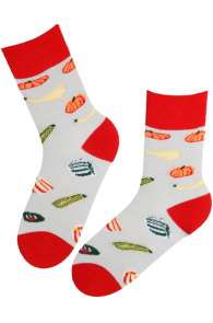 VEGIE grey cotton socks with pumpkins | Sokisahtel