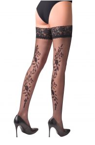 VERA 20DEN hold-ups with a floral pattern | Sokisahtel