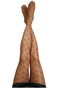 VERONICA beige floral tights | Sokisahtel