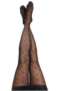 VERONICA black floral tights | Sokisahtel