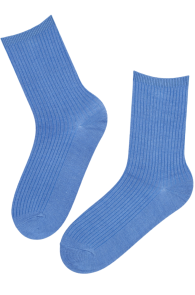 Тёплые носки синего цвета с шерстью альпака VIRSIINIA | Sokisahtel