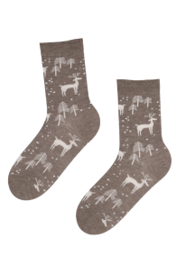 WHITE FOREST brown angora wool socks | Sokisahtel