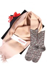 Alpaca wool scarf and WONDERLAND socks gift box for women | Sokisahtel