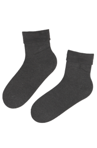 Женские однотонные тёплые носки тёмно-серого цвета WOOLY | Sokisahtel