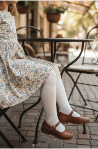 YAP white patterned tights for kids | Sokisahtel