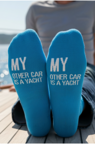 YACHT sinised sõnumiga meriinovillased sokid | Sokisahtel
