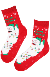 YAVANNA red snowman non-slip socks | Sokisahtel