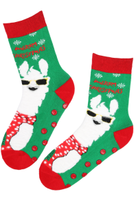 YAVANNA green llama non-slip socks | Sokisahtel