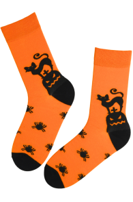 oranžid kassidega halloweeni sokid