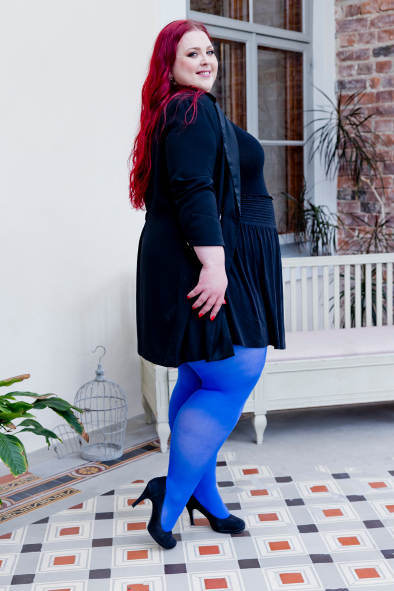 Blue plus size tights deals