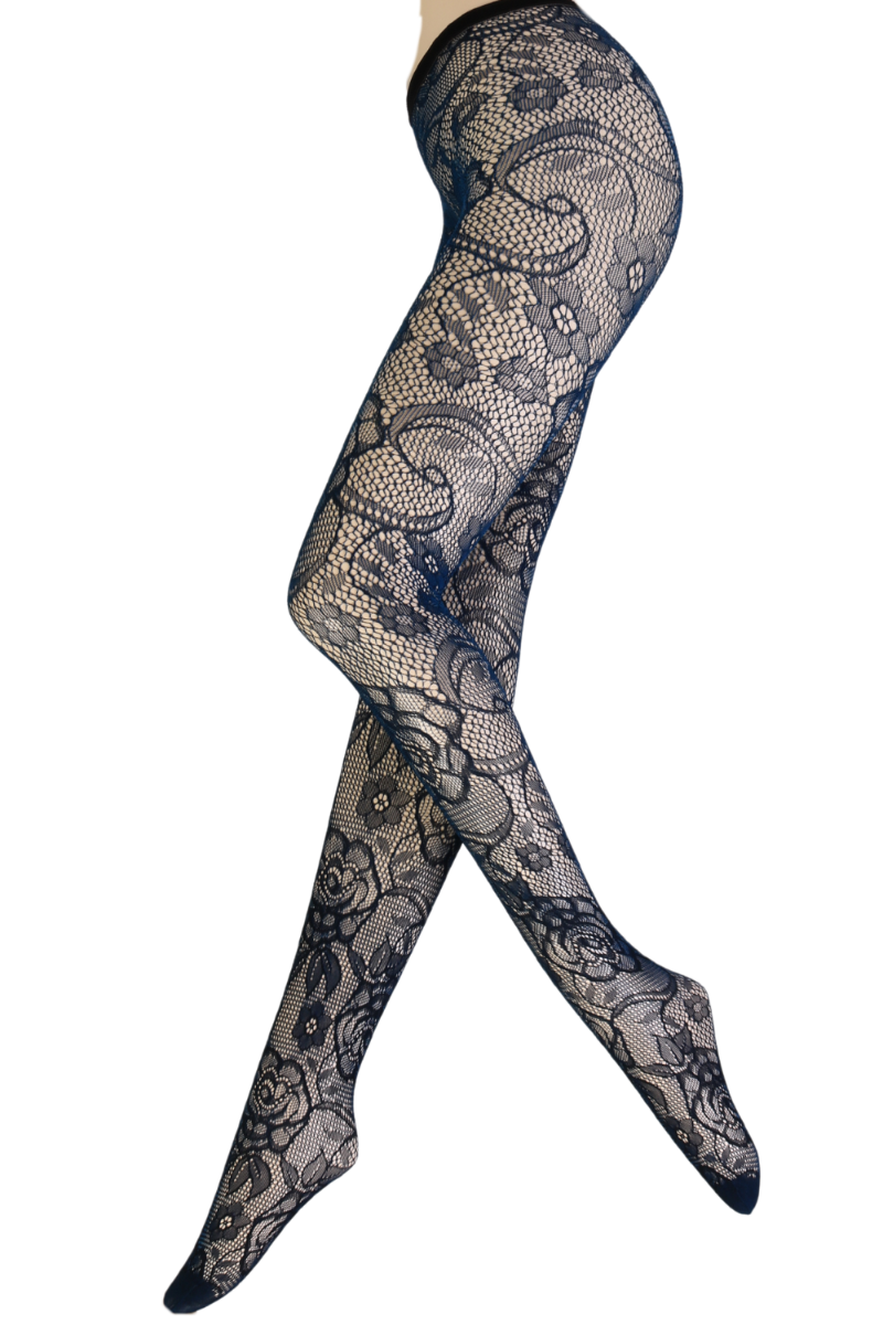 MARIAGE dark blue tights with a fishnet pattern Sokisahtel