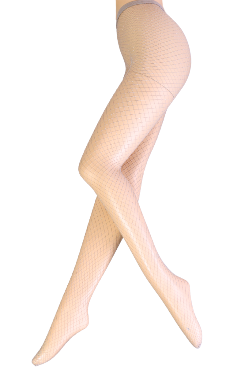 MACROLOSANGE silver fishnet tights Sokisahtel