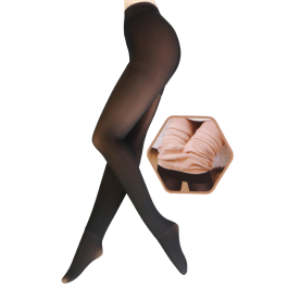 FLAIR FLEECE black tights with a beige lining Sokisahtel