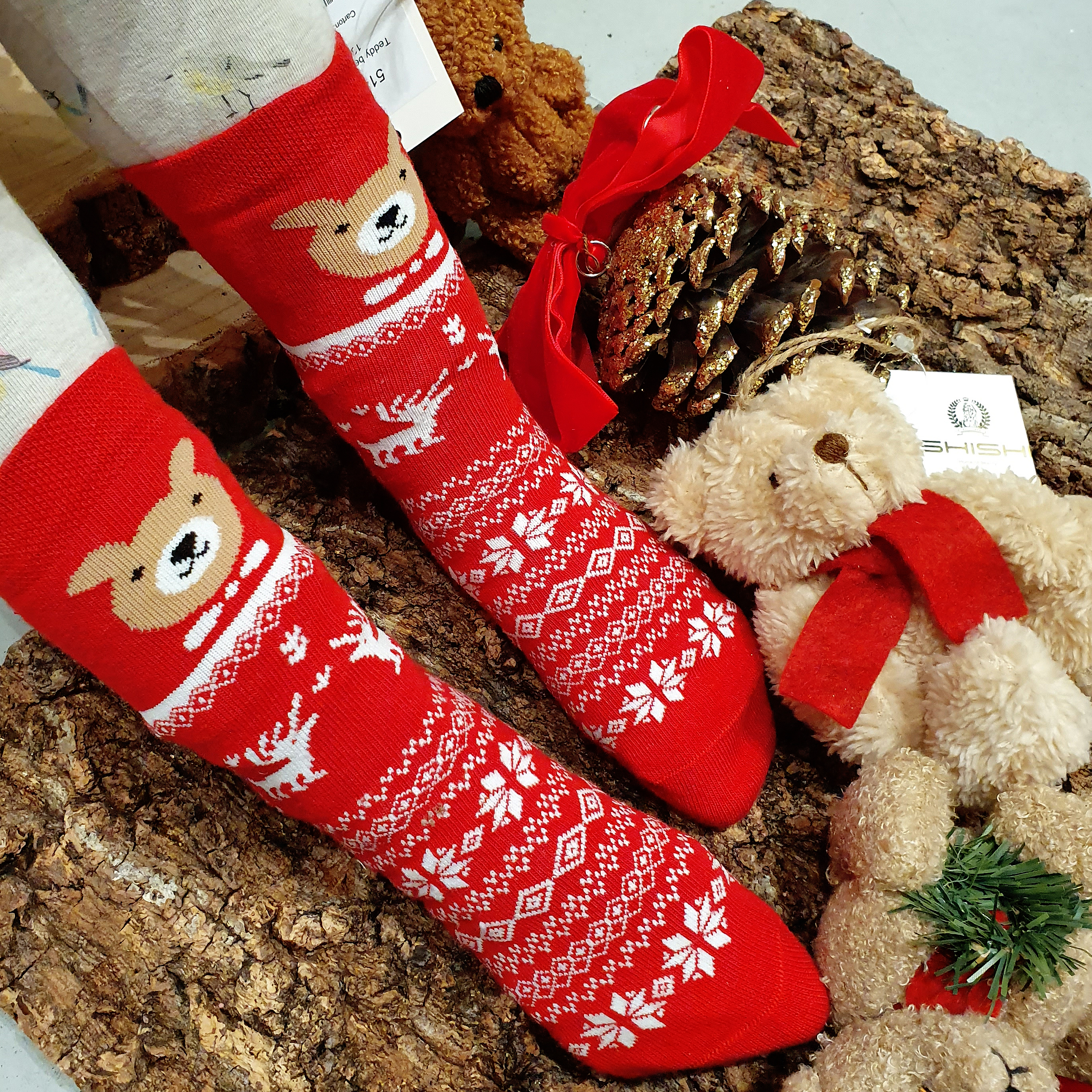 Красные хлопковые носки для детей CHRISTMAS
