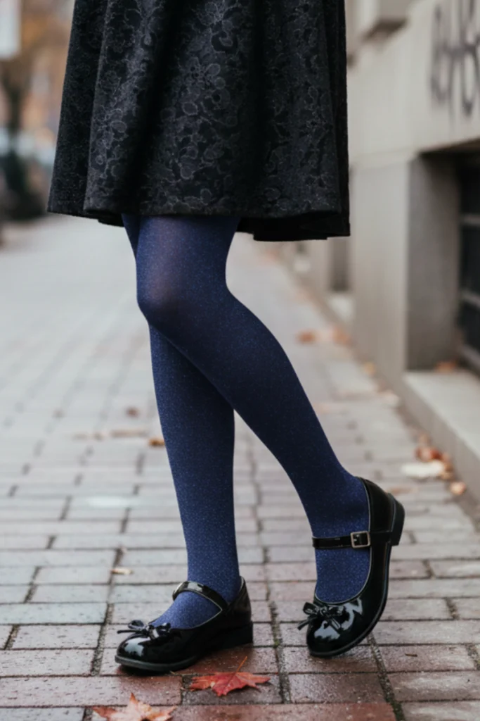 STEFFI blue girls’ tights