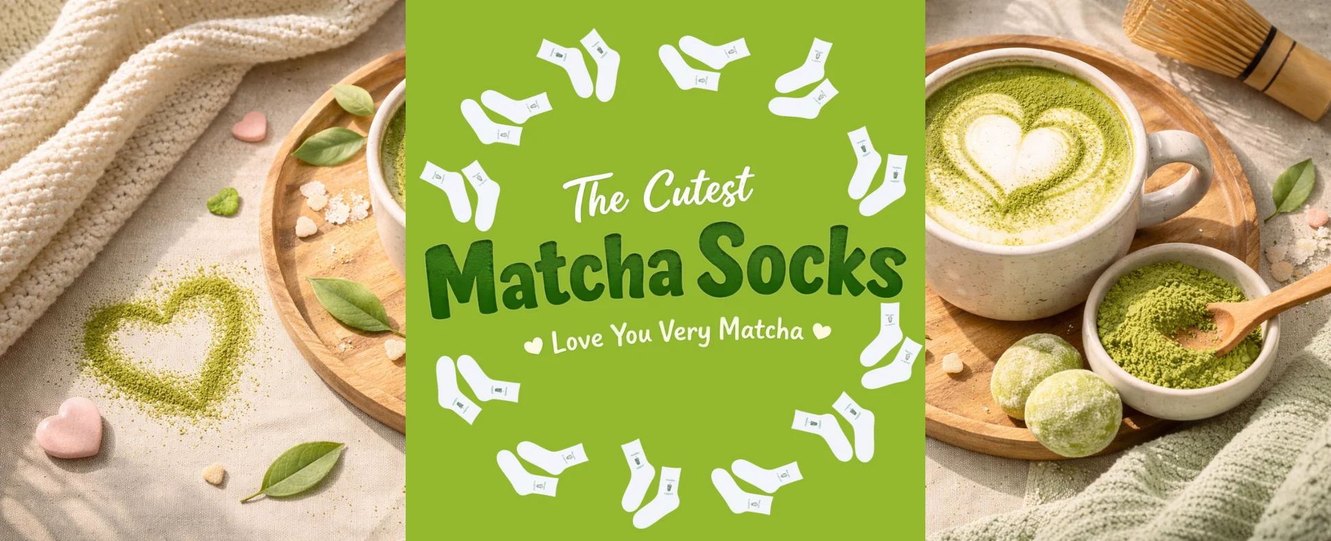 The Cutest Matcha Socks: Love You Very Matcha