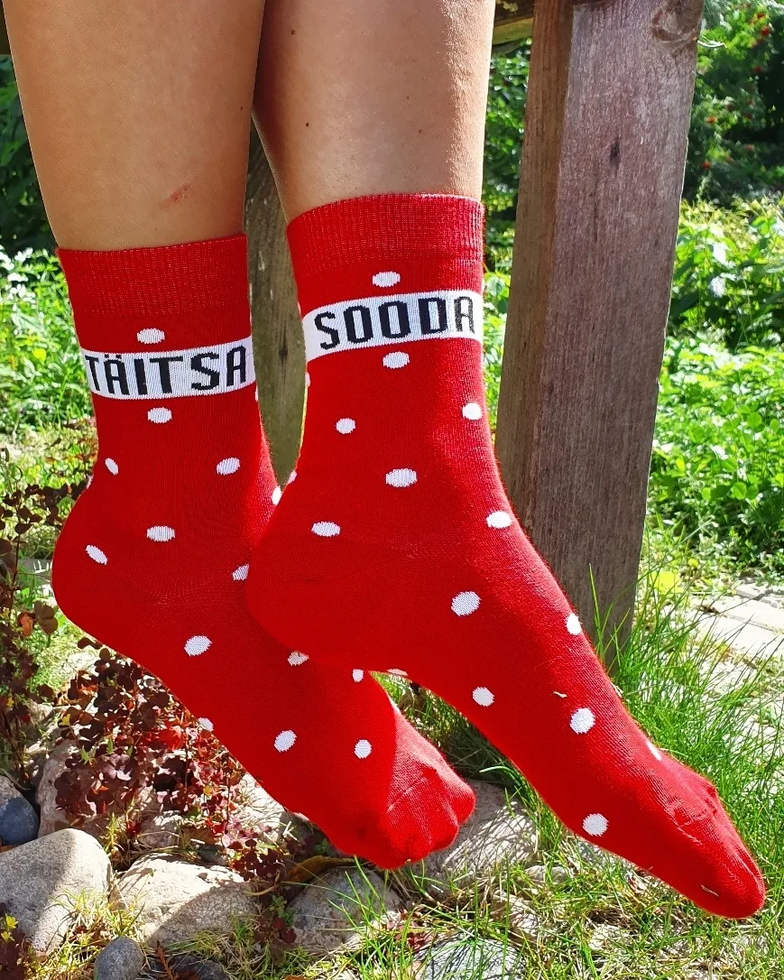TÄITSA SOODA punased puuvillased sokid