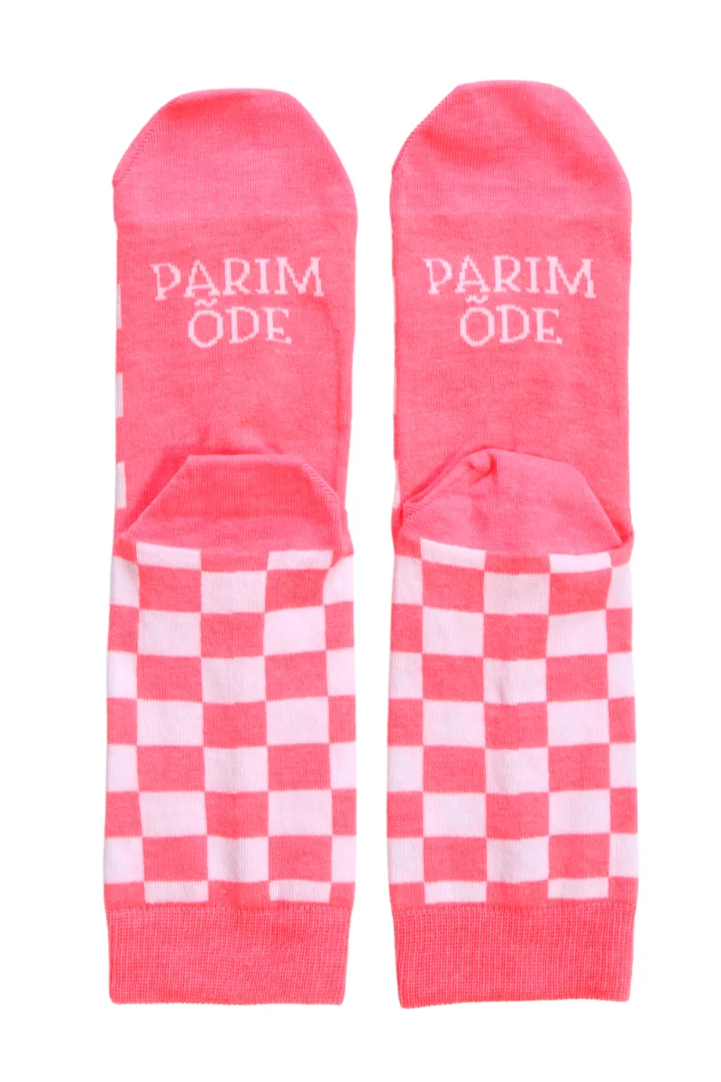 PARIM ÕDE neoonsed ruudulised puuvillased sokid