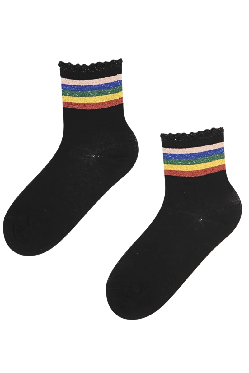 CAROLE musta värvi triibulised sokid