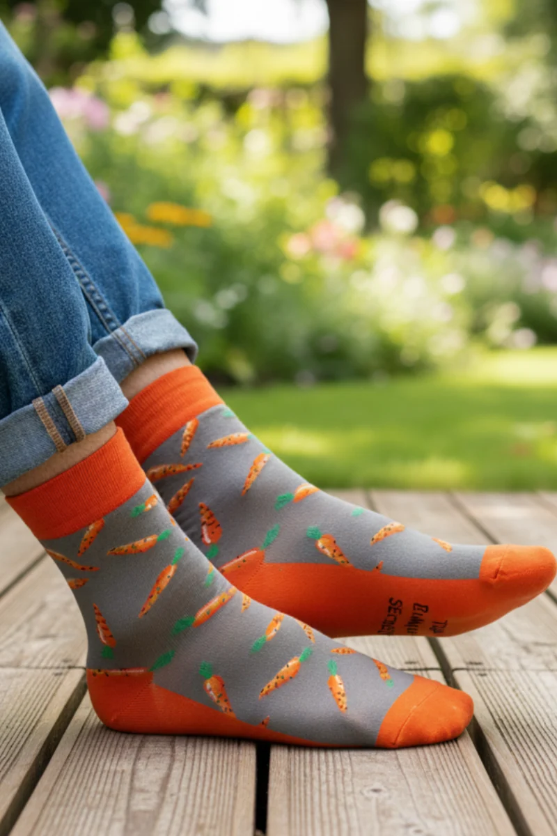 CARROT oranžid sõnumiga puuvillased sokid