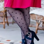 DOTS plus size musta värvi täpilised sukkpüksid