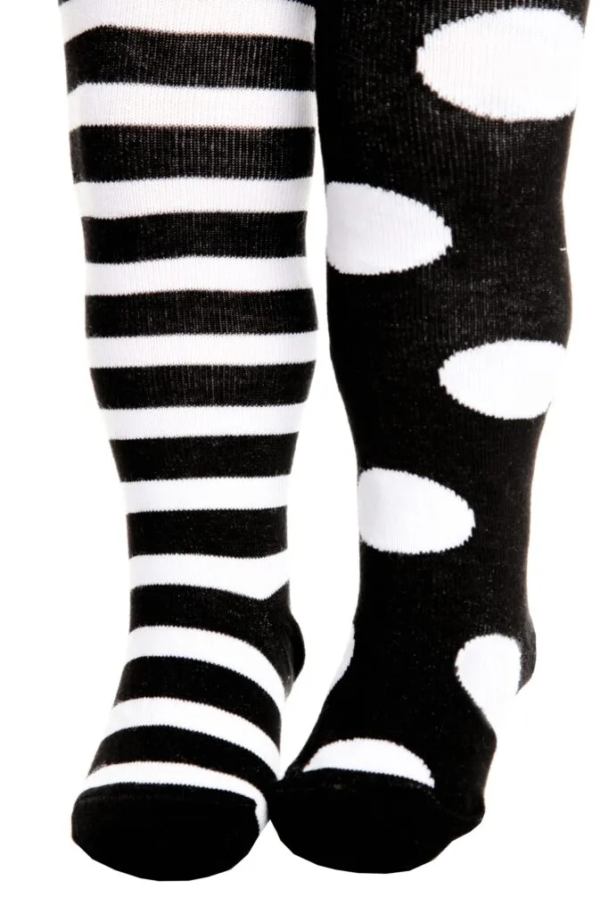 FUNNY DOTS mustad puuvillased sukkpüksid beebidele