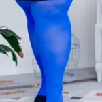 GLOW plus size 50 DEN sinised sukkpüksid