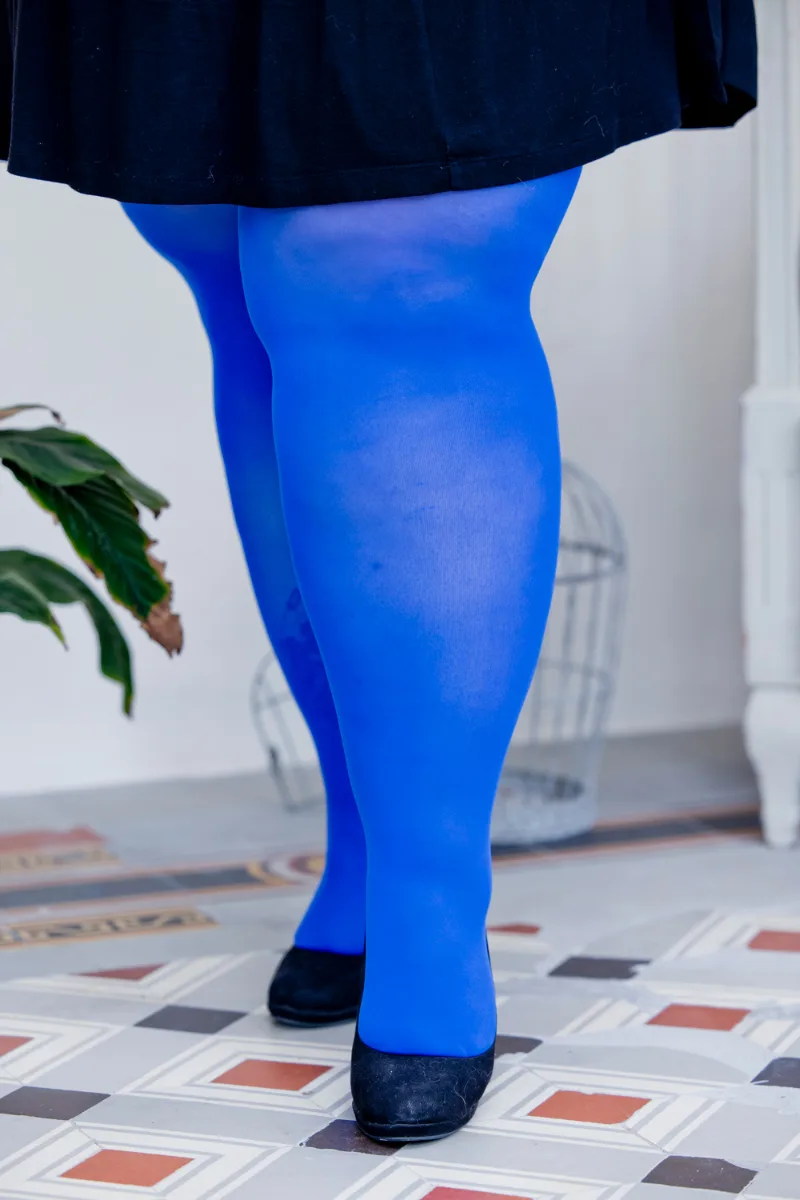 GLOW plus size 50 DEN sinised sukkpüksid