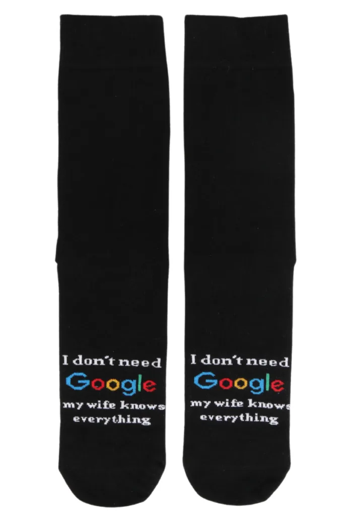GOOGLE musta värvi sõnumiga sokid