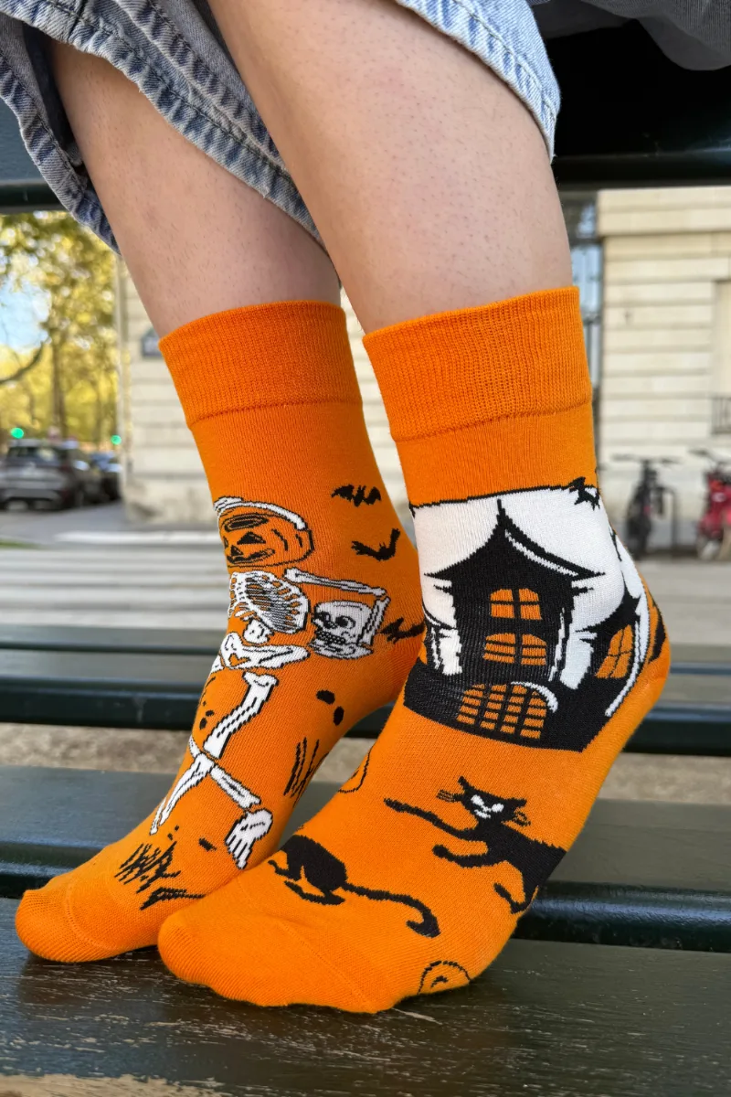 GORY oranžid halloweeni sokid