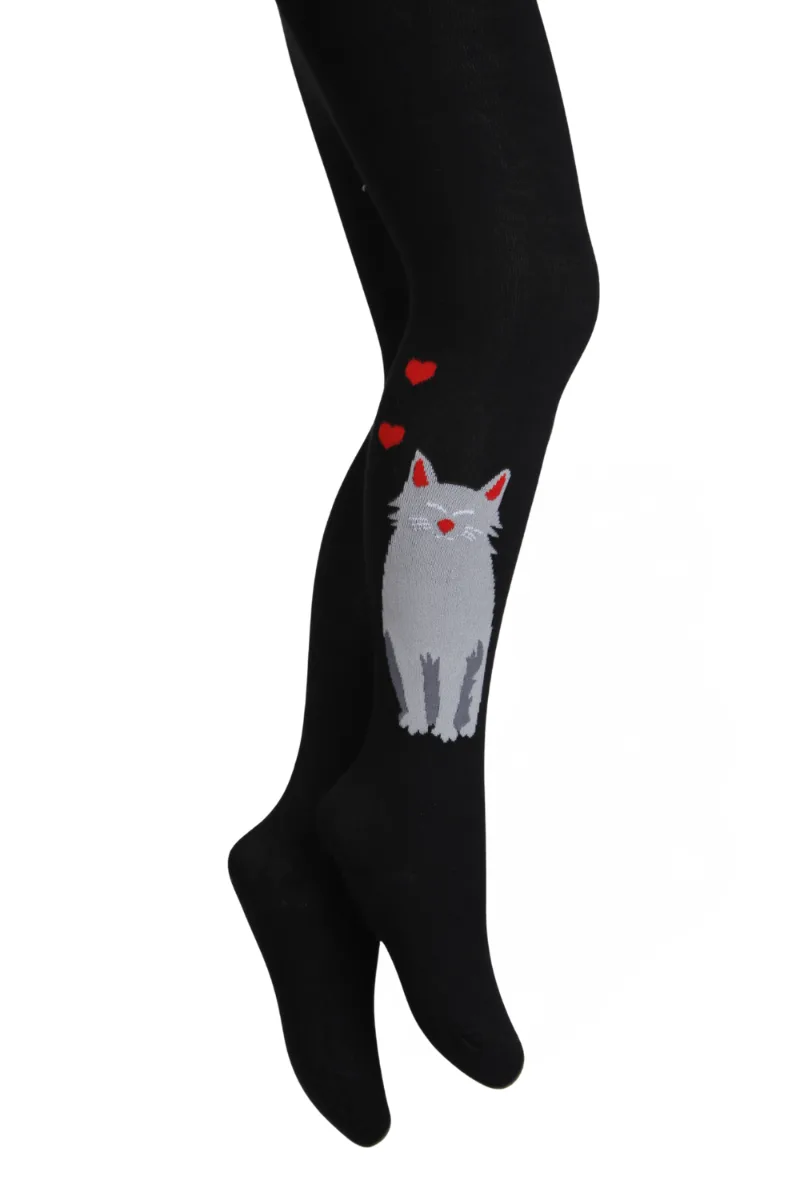 KITTY musta värvi kassiga sukkpüksid lastele