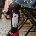 KITTY musta värvi kassiga sukkpüksid lastele